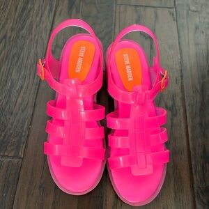 Steve Madden Hot Pink Platform Jelly Sandals